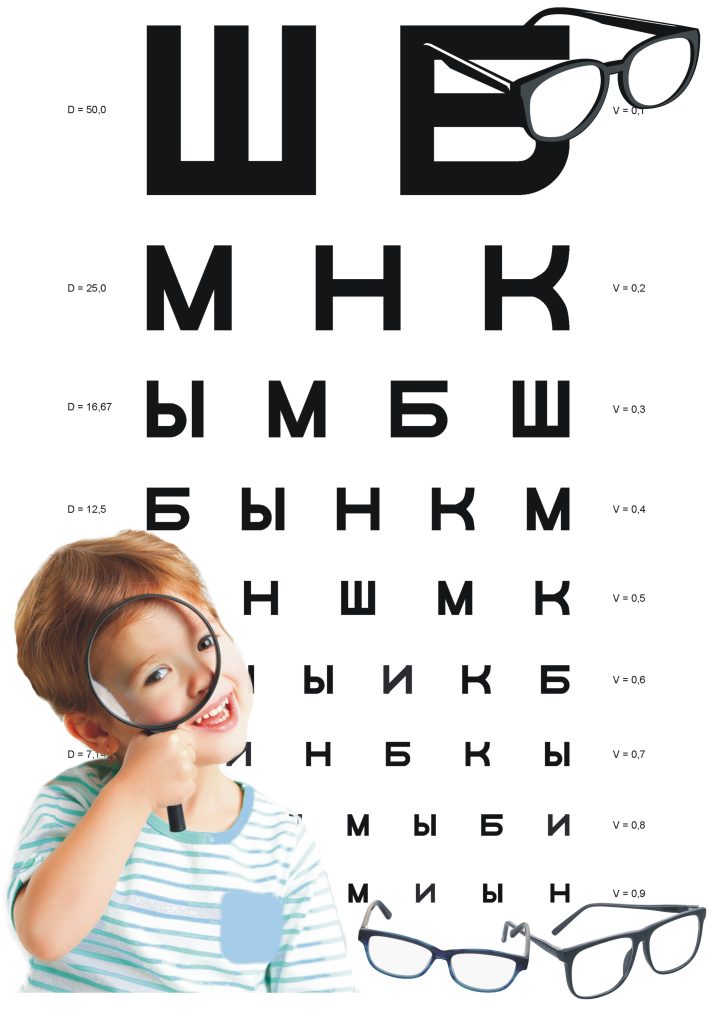 На фото таблица для проверки зрения